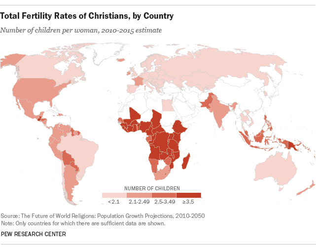 Projected Changes in the Global Christian Population