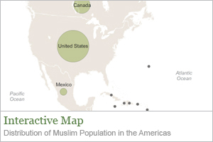 Map: Distribution of Muslim Population in the Americas