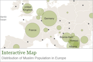 Map: Distribution of Muslim Population in Europe