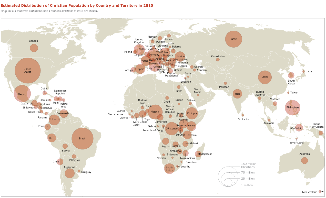 Distribution Of The World Christian Population Pew Research Center