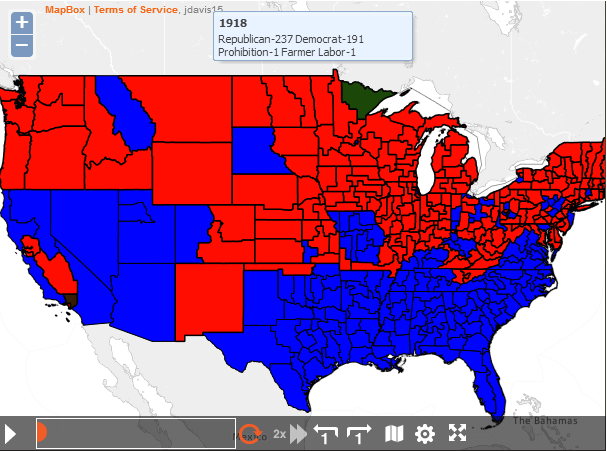 Us Map By Political Party Chart of the Week: A century of U.S. political history | Pew 