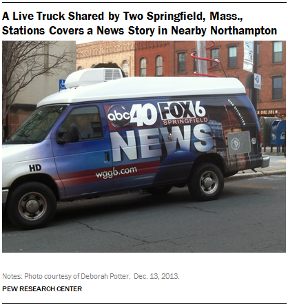 A Live Truck Shared by Two Springfield, Mass., Stations Covers a News Story in Nearby Northampton