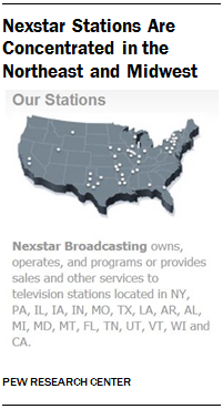 Nexstar Stations Are Concentrated in the Northeast and Midwest