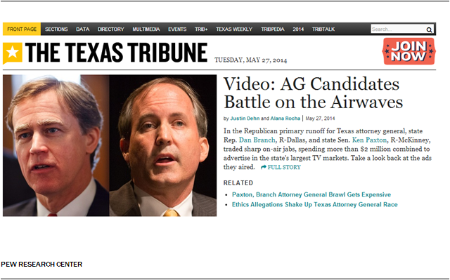 Texas Tribune Homepage