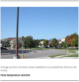 A large portion of metro-area residents live outside the Denver city limits.