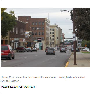 Sioux City sits at the border of three states: Iowa, Nebraska and South Dakota.