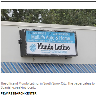 The office of Mundo Latino, in South Sioux City. The paper caters to Spanish-speaking locals.