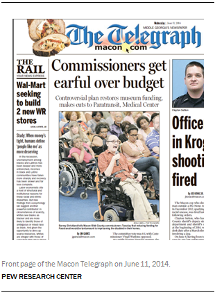 Front page of the Macon Telegraph on June 11, 2014.