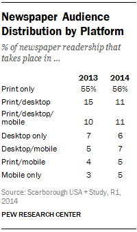 Newspaper Audience Distribution by Platform