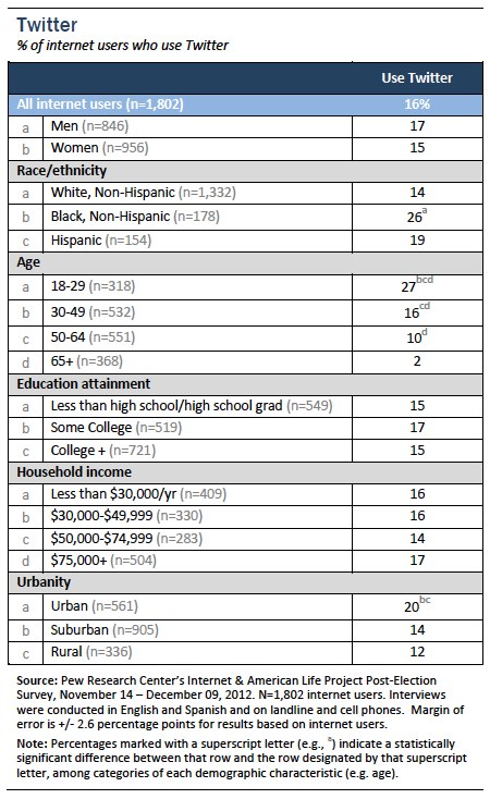 Twitter user demographics