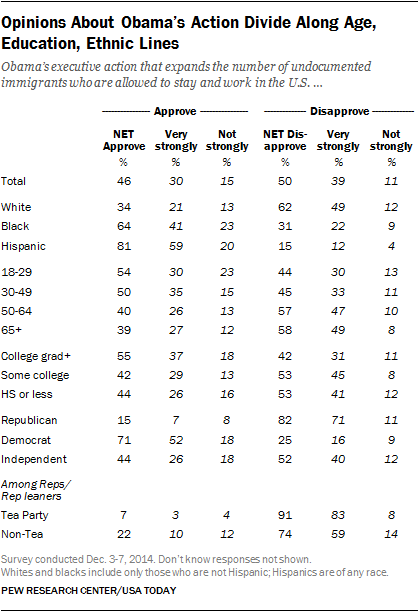 Opinions About Obama’s Action Divide Along Age, Education, Ethnic Lines