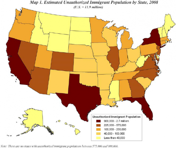 illegal immigration map